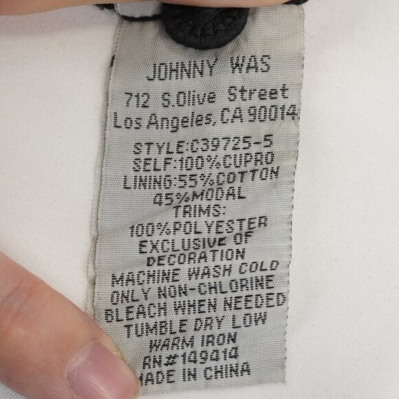 Pre-Owned Johnny Was Gracie Dress with Scalloped Edges in Black Size M - Picture 5 of 10
